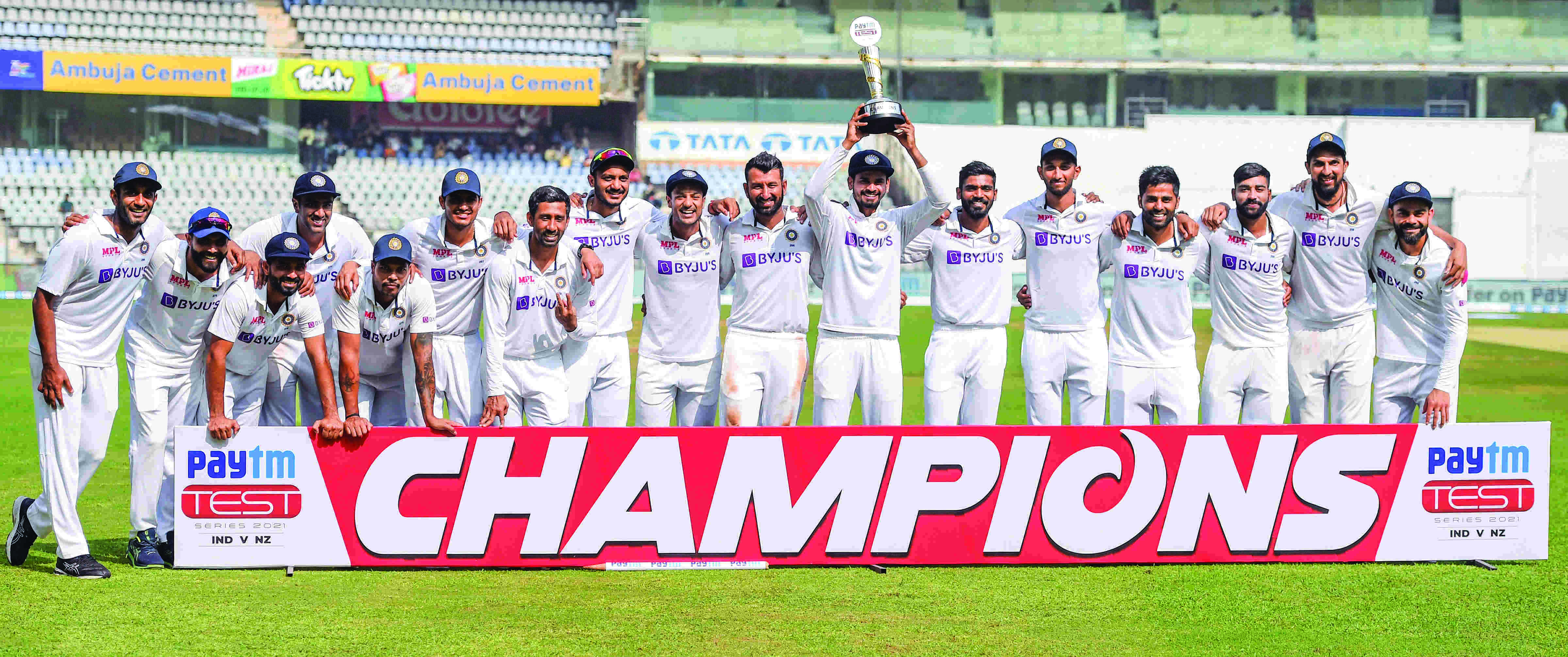 India demolish New Zealand by 372 runs, claim series 1-0