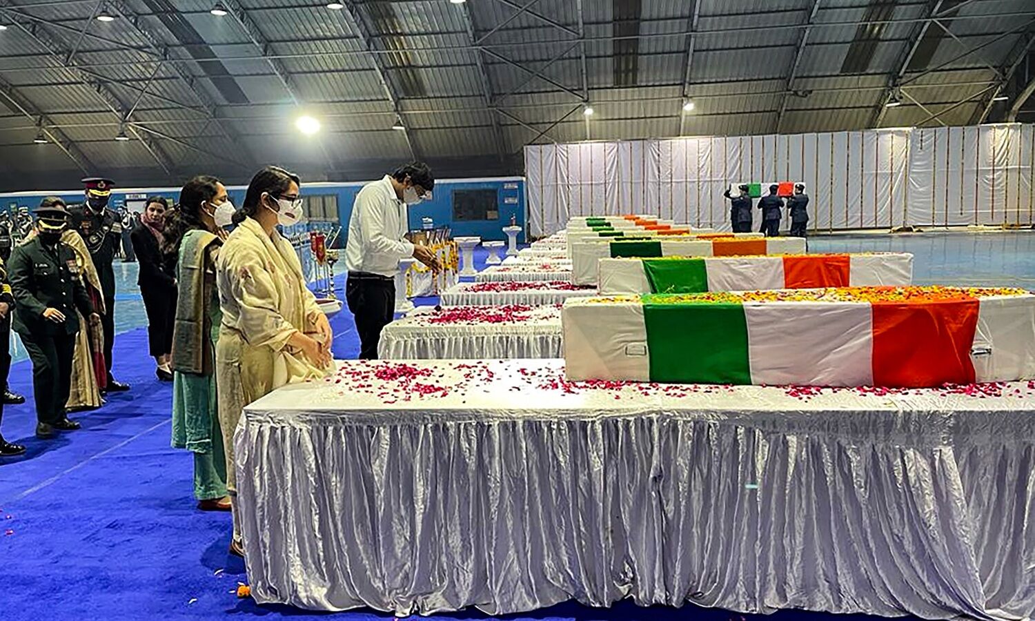 HM Shah, NSA, Rahul Gandhi pays last respects to CDS Rawat, his wife