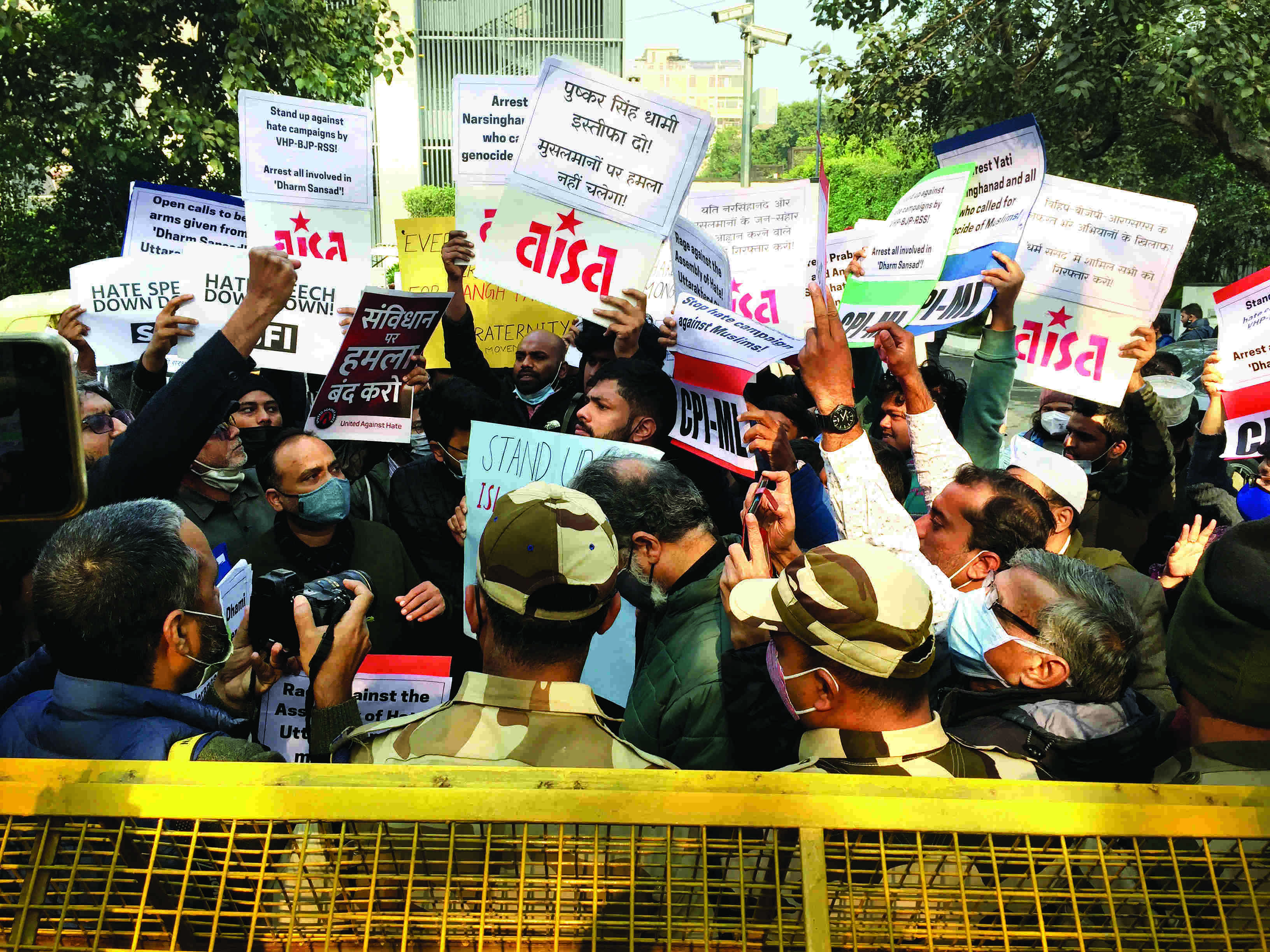 Activists, civil society turn up to protest  against inaction in Haridwar hate event