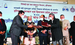 Haryana, Himachal ink pact for dam on Hathnikund Barrage Haryana, Himachal ink pact for dam on Hathnikund Barrage