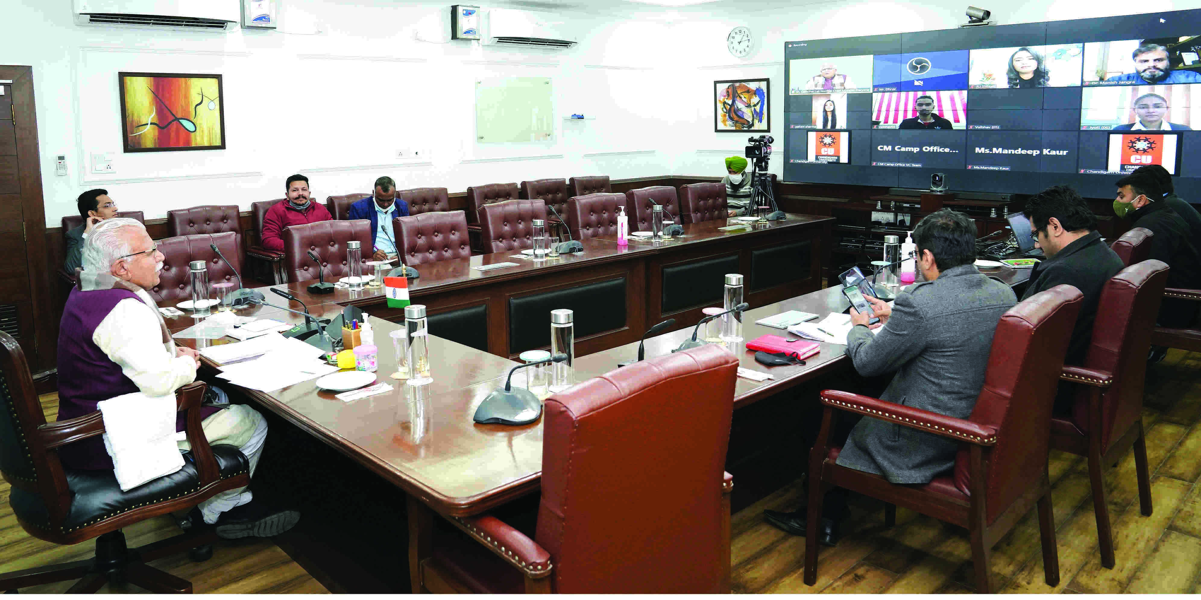 Hry CM Manohar Lal Khattar interacts with 1,500 youths via video-conferencing