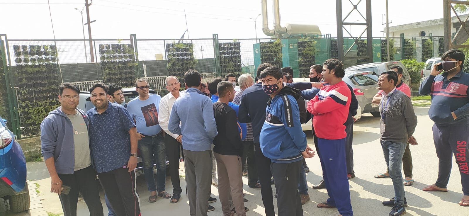 Gr Noida: Panchsheel Greens 2 residents protest seeking basic amenities, lift maintenance Gr Noida: Panchsheel Greens 2 residents protest seeking basic amenities, lift maintenance