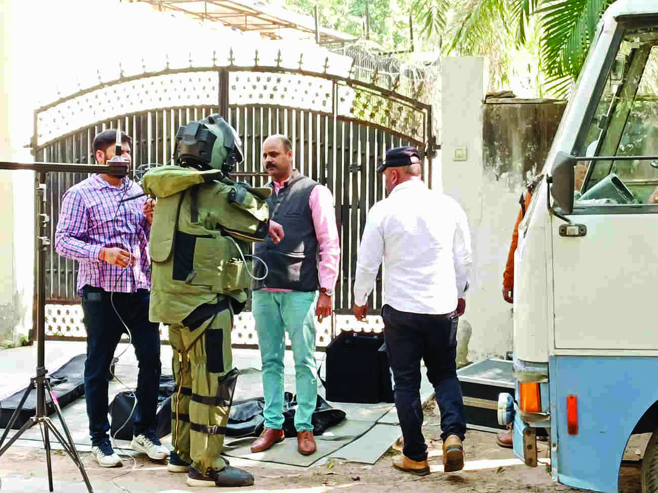 Two hand grenades,  17 training bombs  found in Ggm house