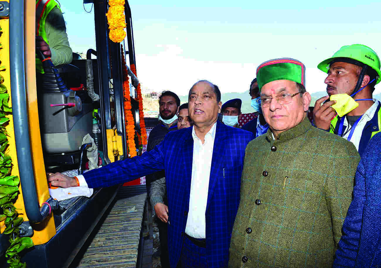 Himachal CM lays foundation stone   of `49 cr double lane tunnel in Shimla