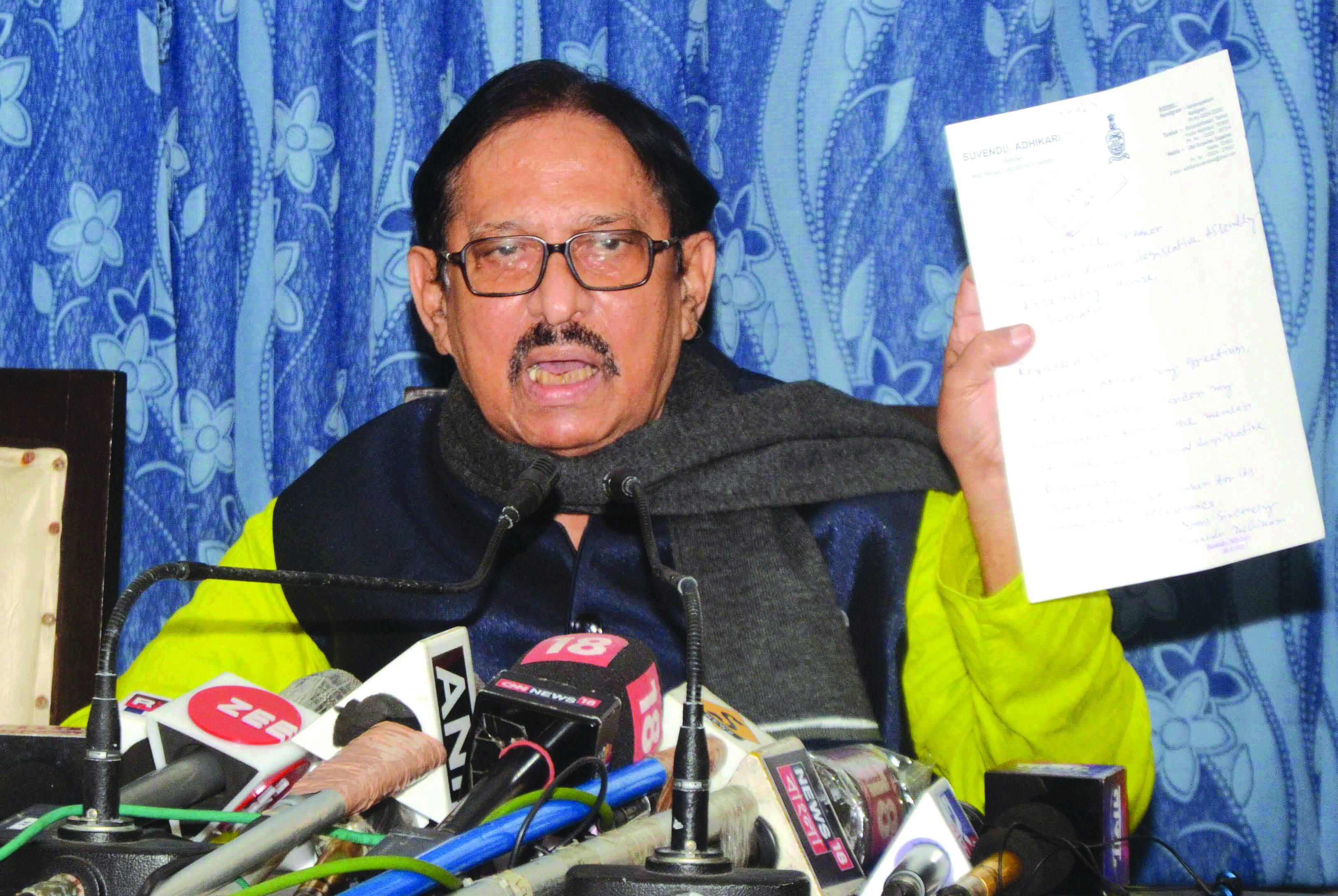Speaker admits privilege motion against Suvendu Adhikari for threatening 4 MLAs Speaker admits privilege motion against Suvendu Adhikari for threatening 4 MLAs