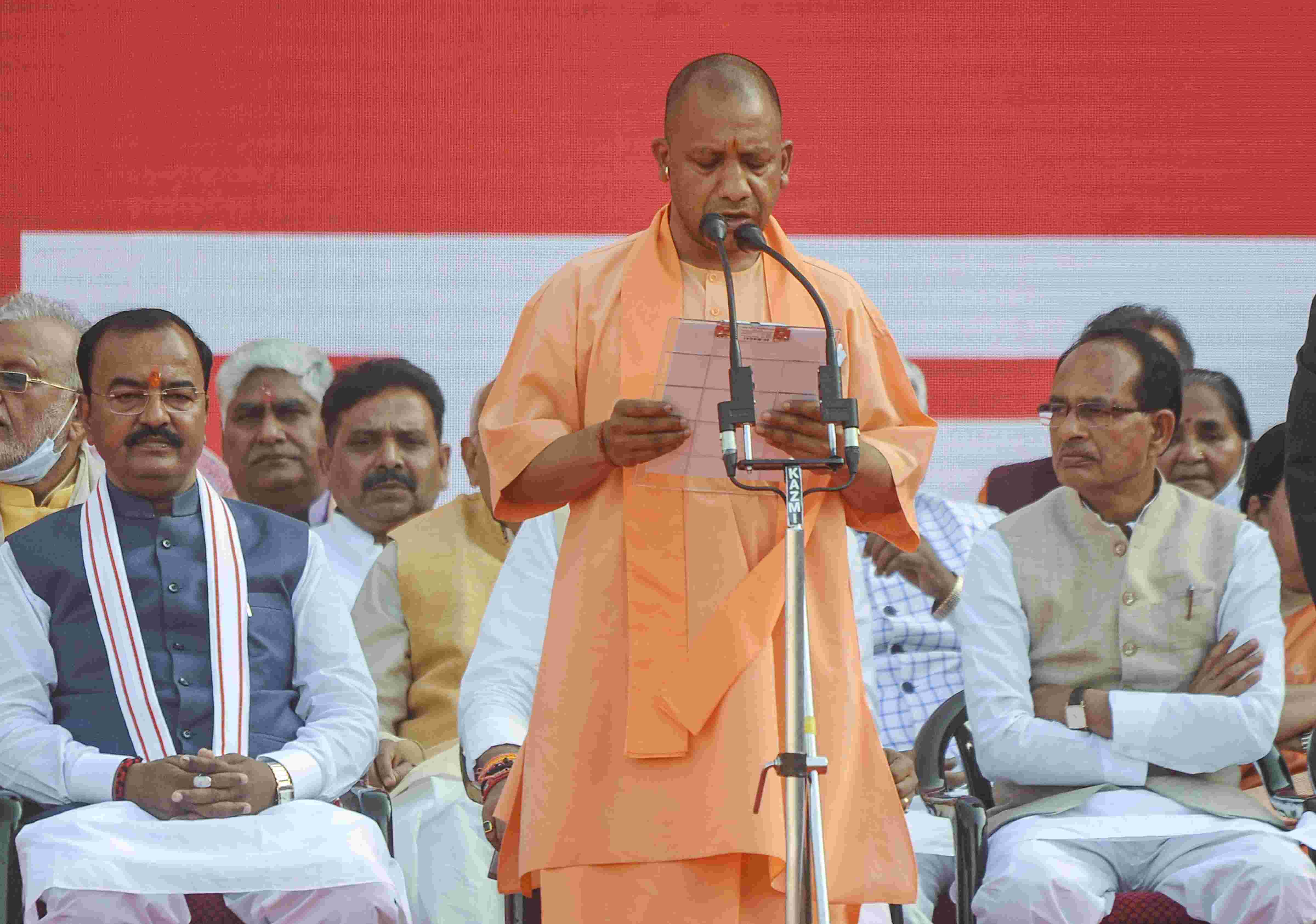 UP CM Adityanaths first cabinet meeting extends free ration scheme by another three months
