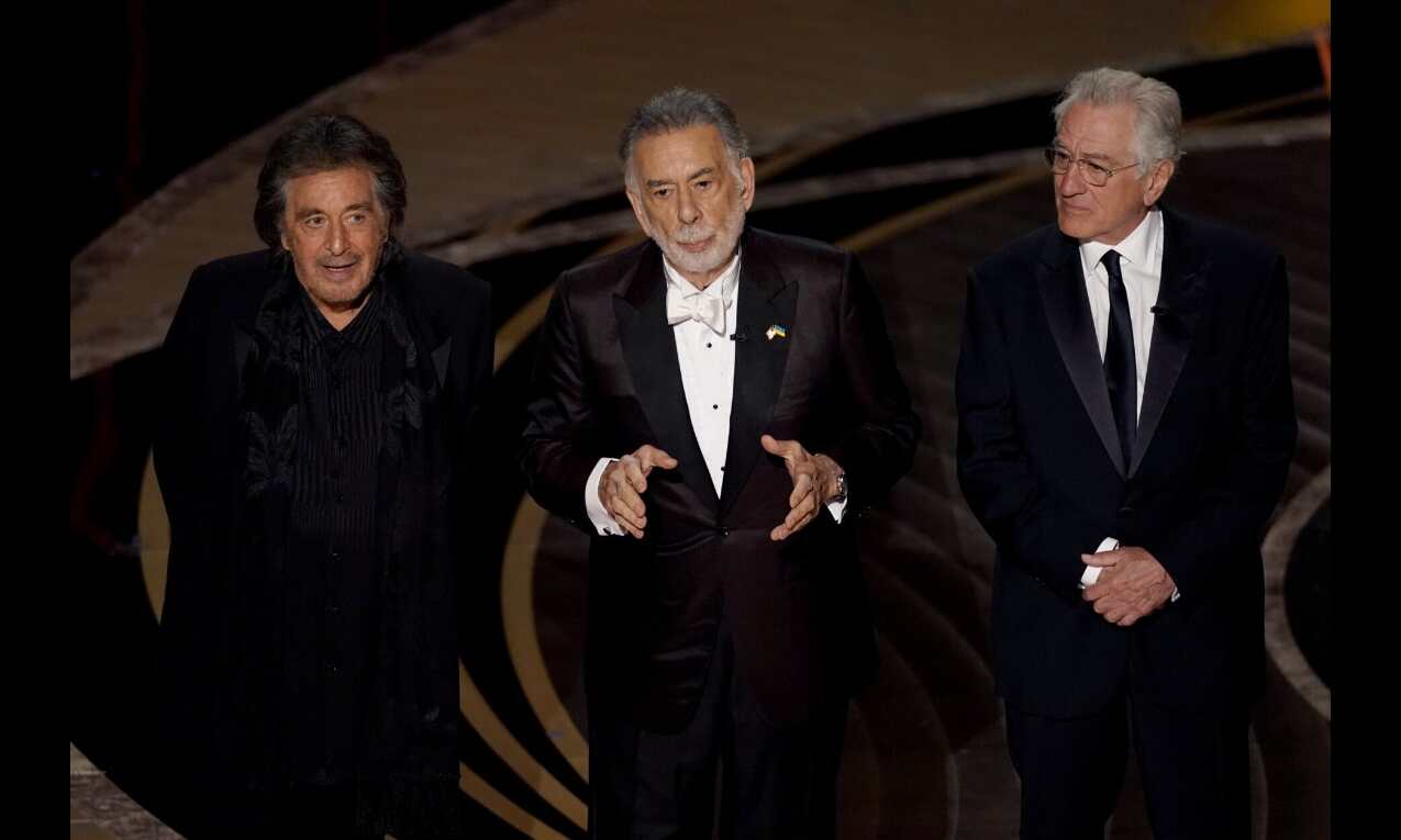 The Godfather team reunites on Oscars stage for 50-year tribute The Godfather team reunites on Oscars stage for 50-year tribute