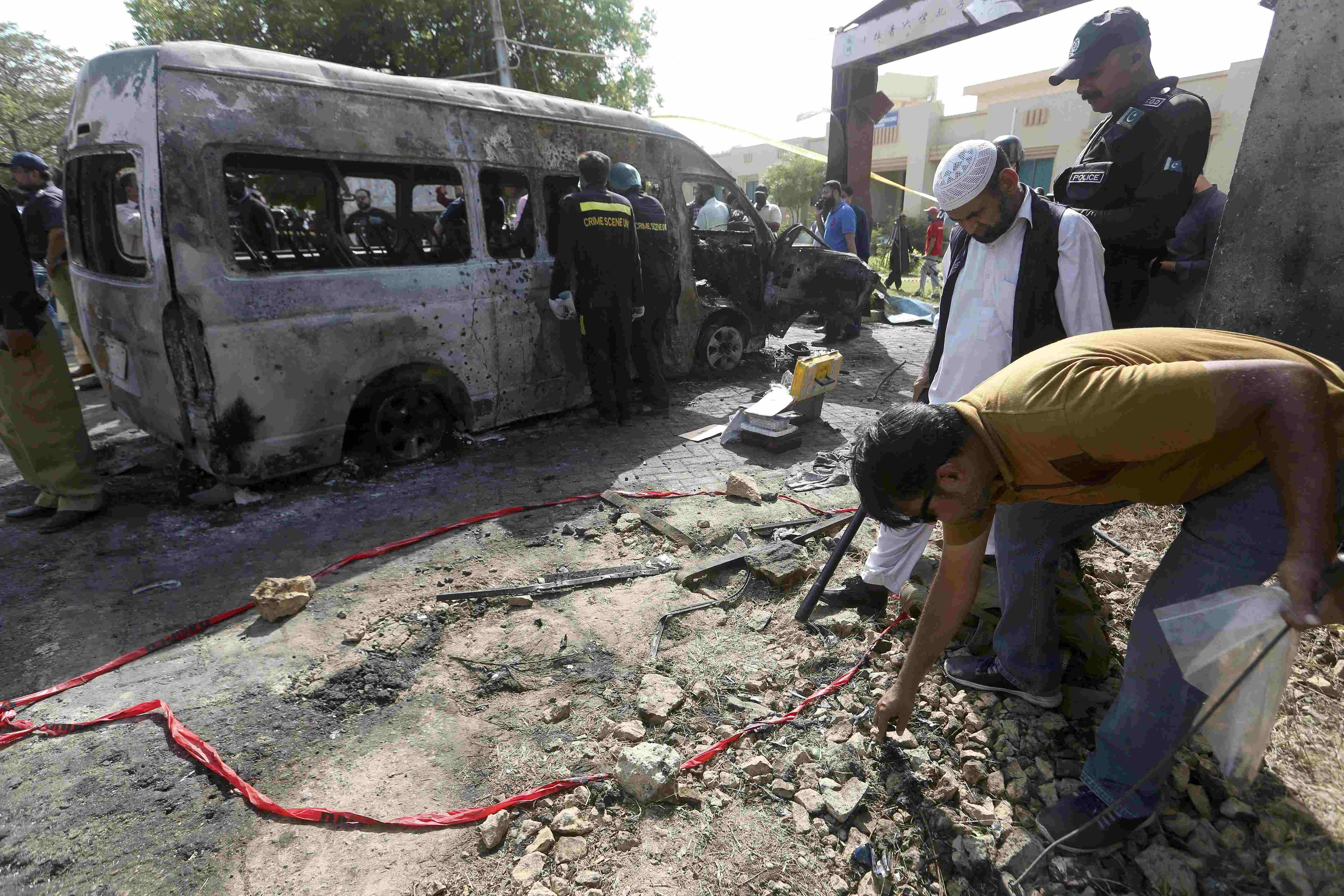 3 Chinese nationals among 4 killed in suicide blast inside University of Karachi 3 Chinese nationals among 4 killed in suicide blast inside University of Karachi