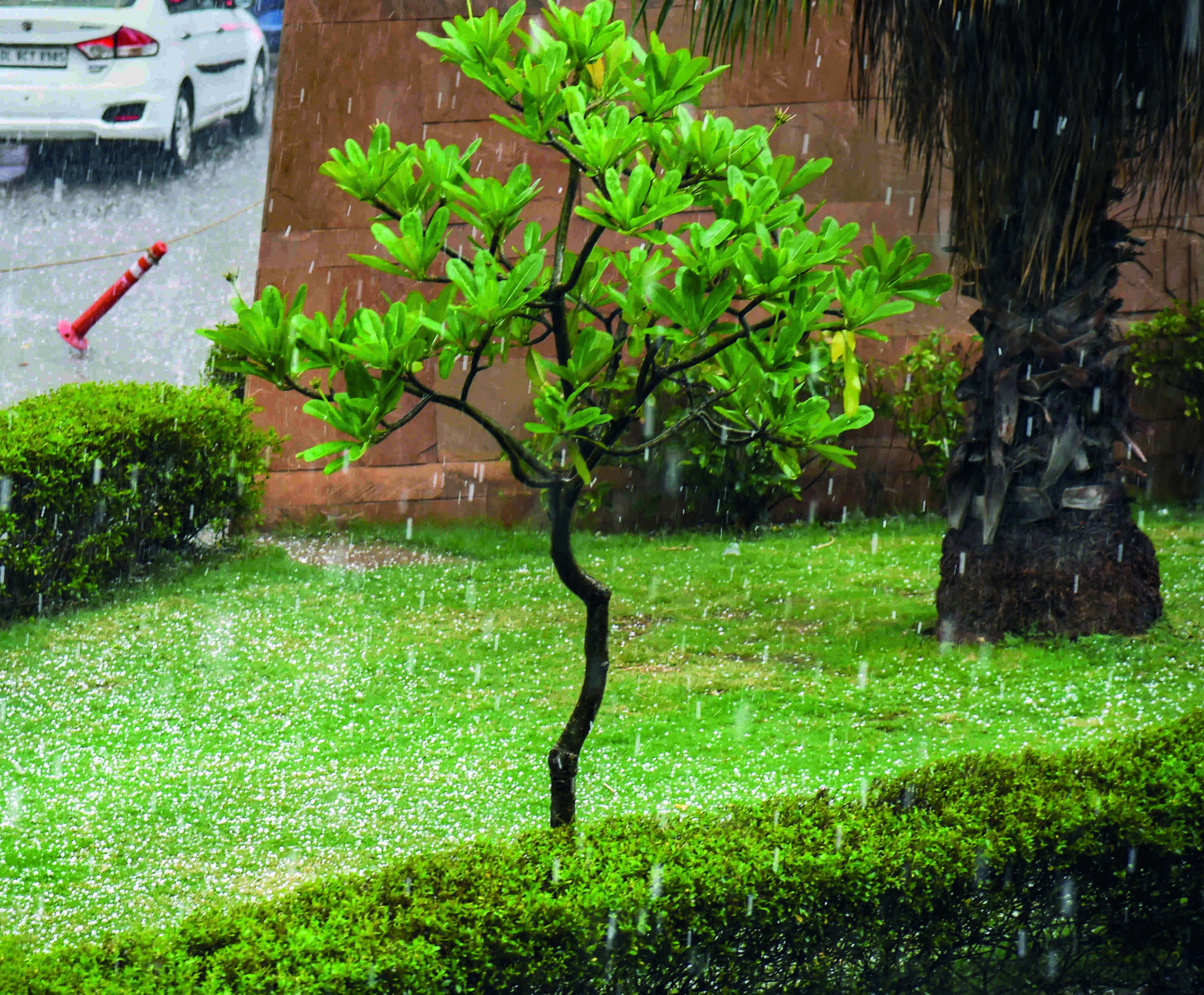 Hailstorm, rain hit parts of Delhi Hailstorm, rain hit parts of Delhi