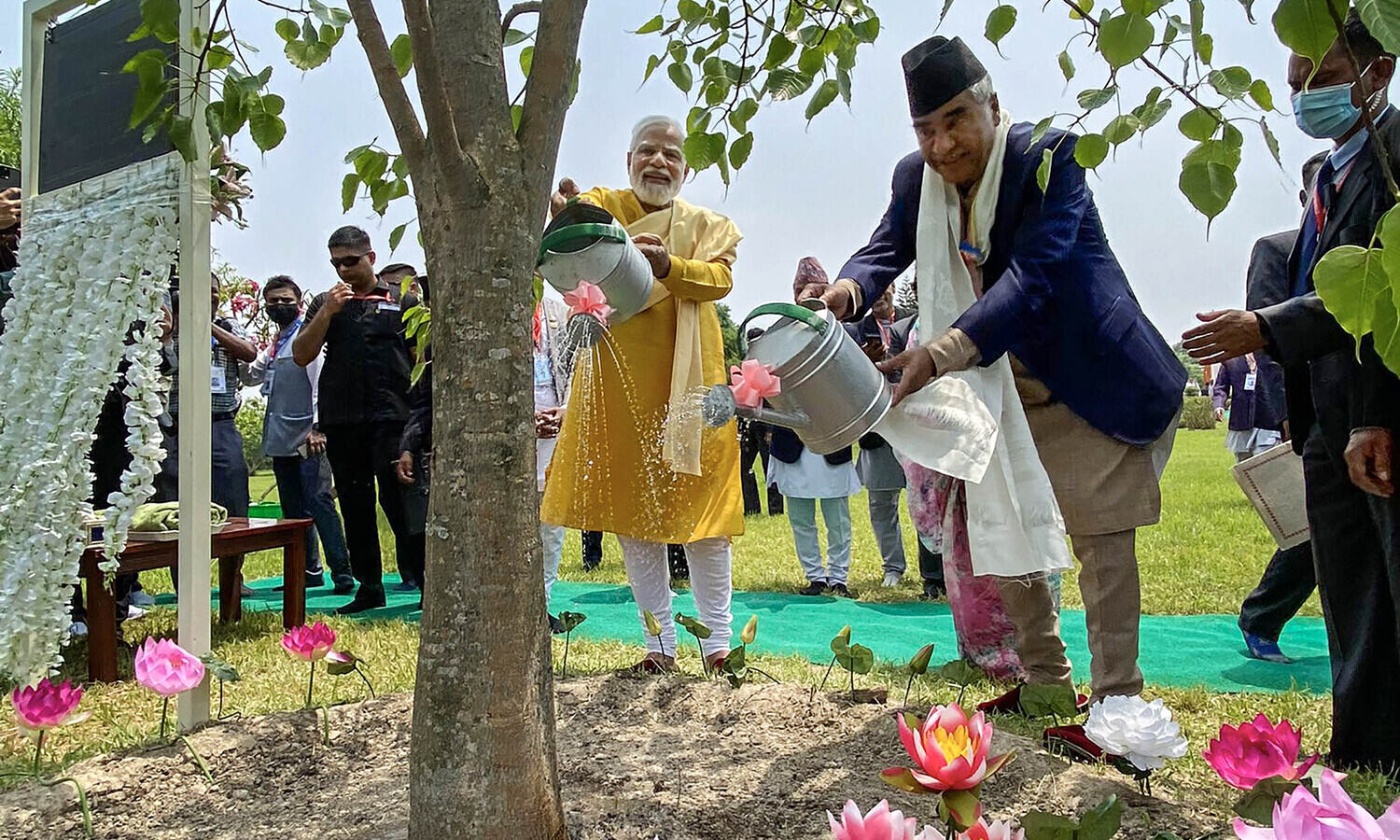 PM Modi lays foundation stone for India International Centre for Buddhist Culture and Heritage in Nepals Lumbini