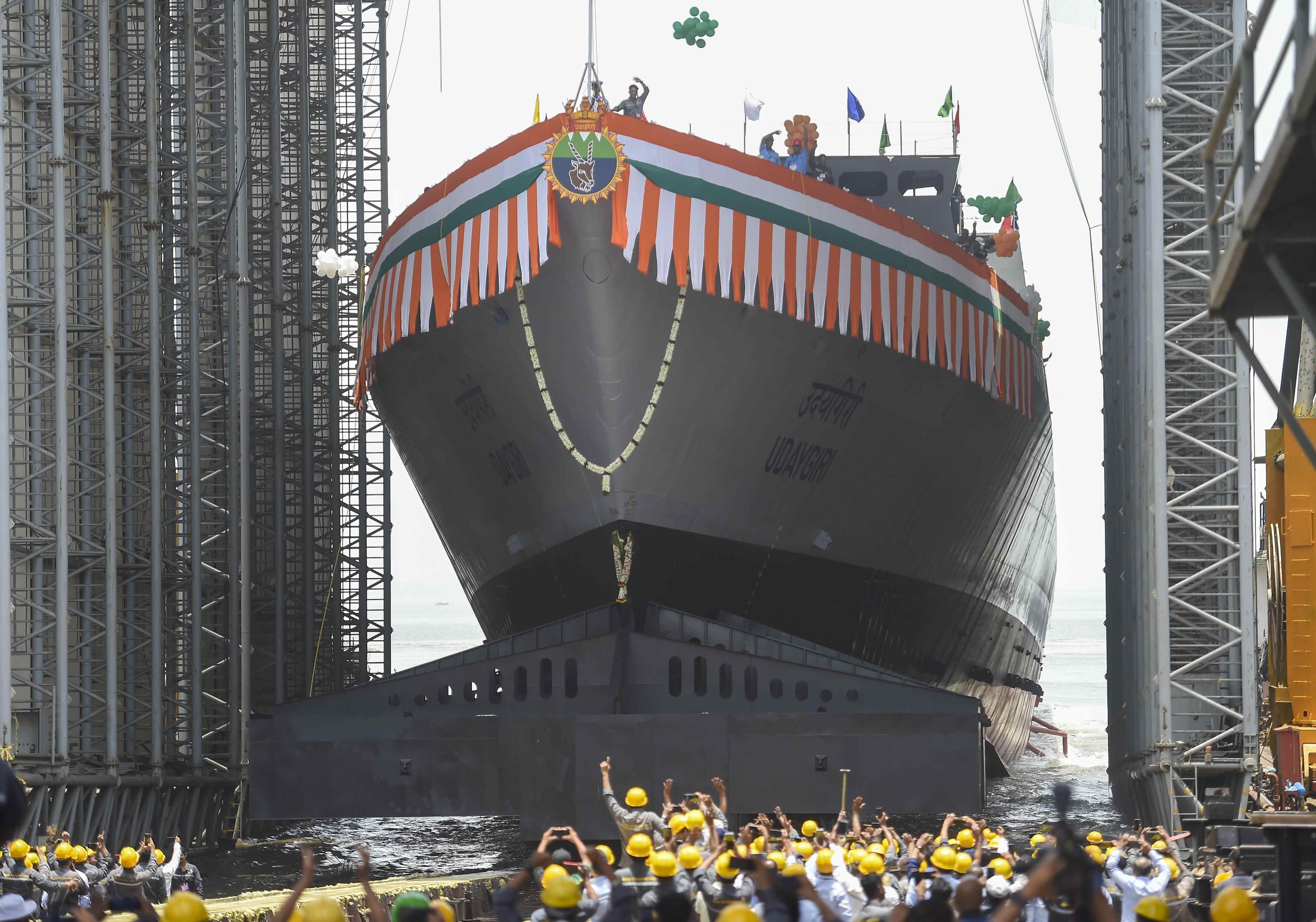 Mumbai: Rajnath Singh launches 2 indigenously built warships