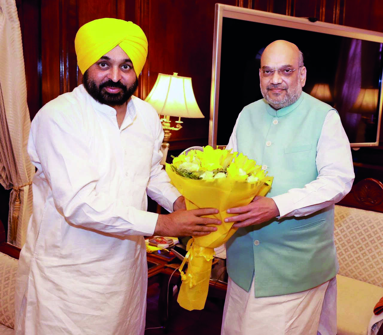 CM Mann meets HM Shah, seeks Rs 500 per quintal compensation for low yield of wheat