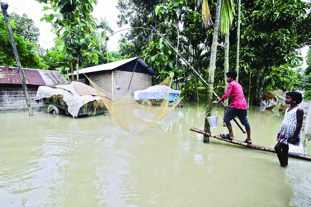 Flood situation in Assam improves, two more die Flood situation in Assam improves, two more die