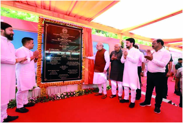 Home Minister Amit Shah lays foundation stone for Olympic-level sports complex in Ahmedabad Home Minister Amit Shah lays foundation stone for Olympic-level sports complex in Ahmedabad