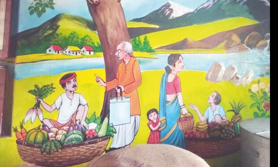 Headmaster paints school walls to spread awareness on environment Headmaster paints school walls to spread awareness on environment