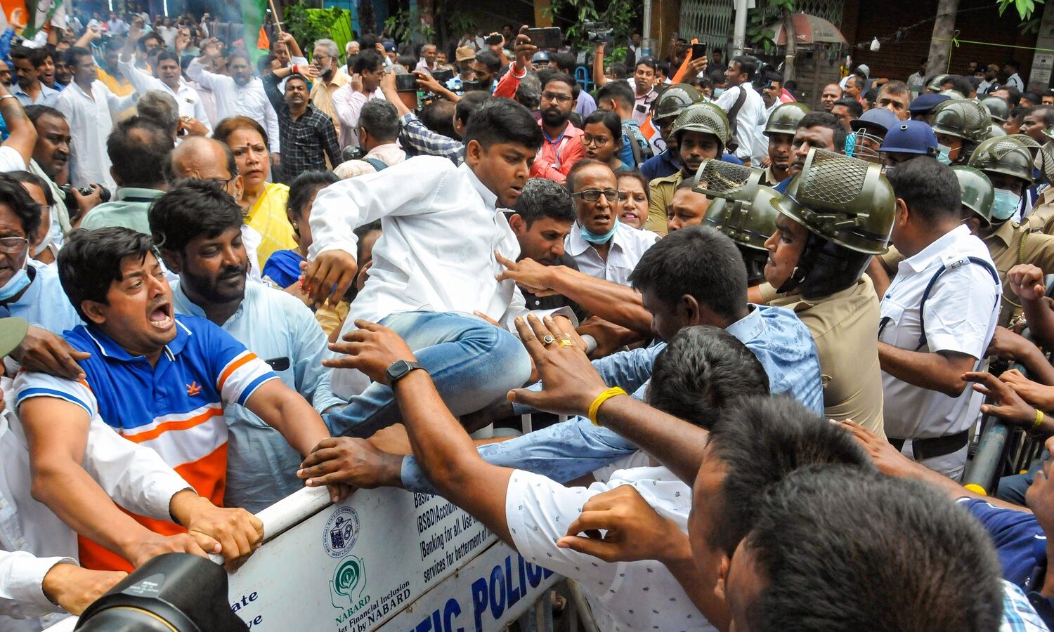 Allegations of Delhi Police forcibly entering Congress HQ, beating up functionaries totally false: Officer