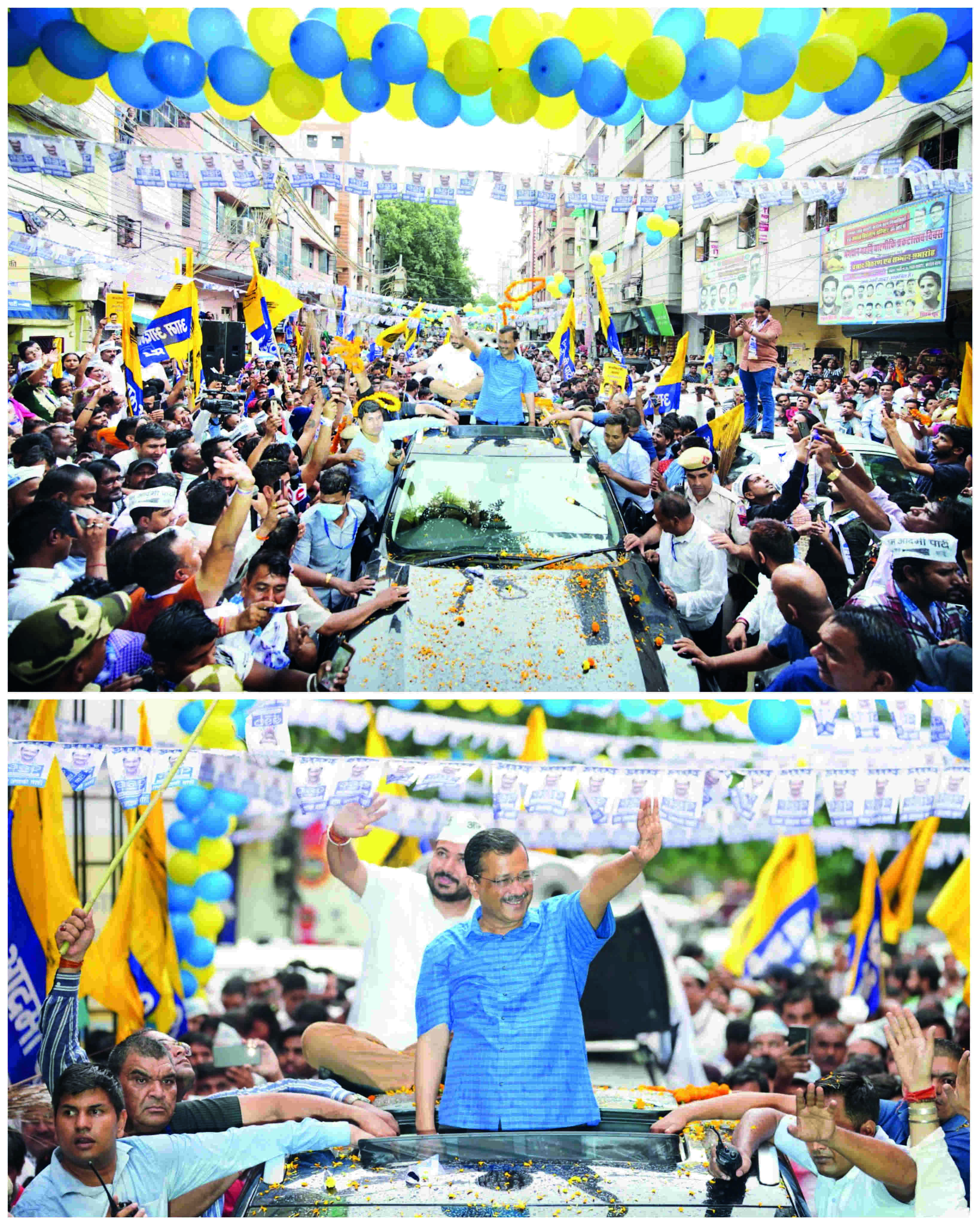 Ensure AAPs victory if you want dev work to continue: Kejriwal Ensure AAPs victory if you want dev work to continue: Kejriwal