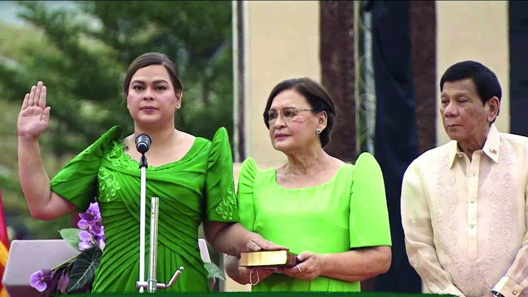 Dutertes daughter takes oath as Philippine Vice-President