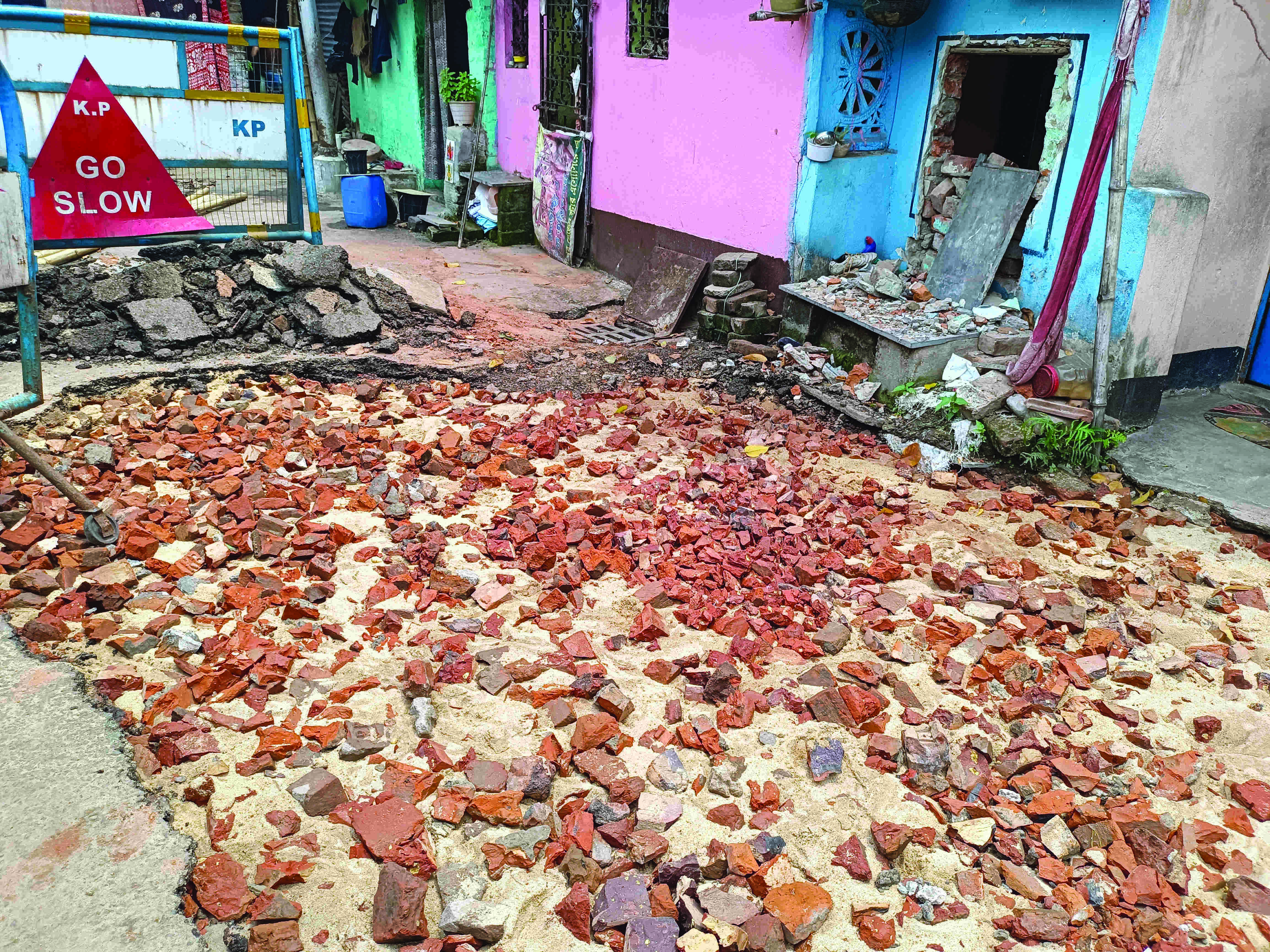 Ten families shifted after cracks found on walls of three houses Ten families shifted after cracks found on walls of three houses