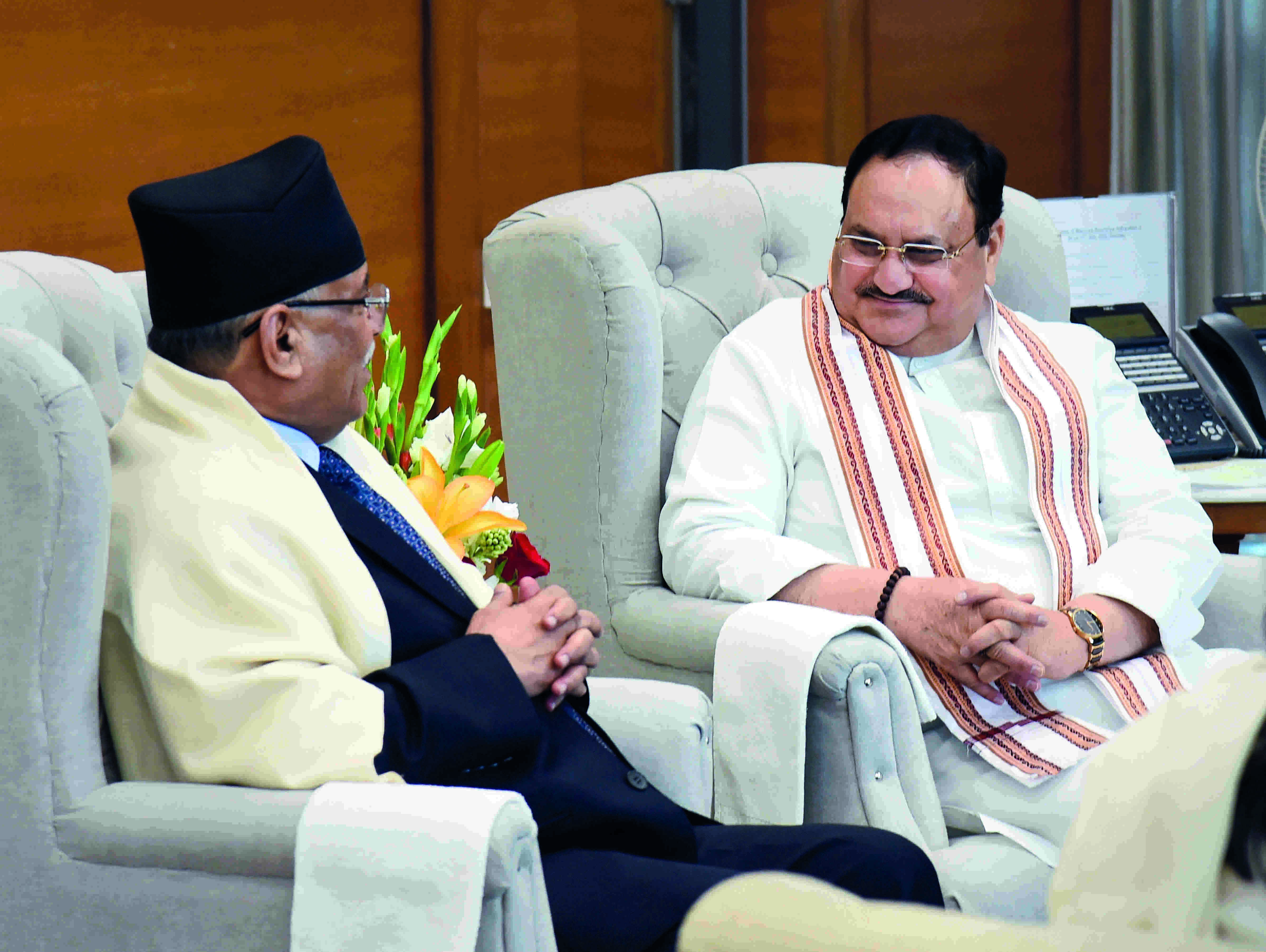 BJP President Nadda meets former Nepal PM Prachanda BJP President Nadda meets former Nepal PM Prachanda