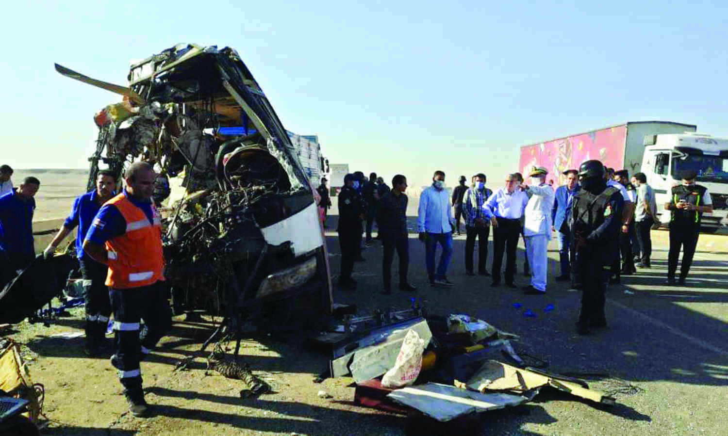 23 killed, 30 injured as bus rams into truck in southern Egypt