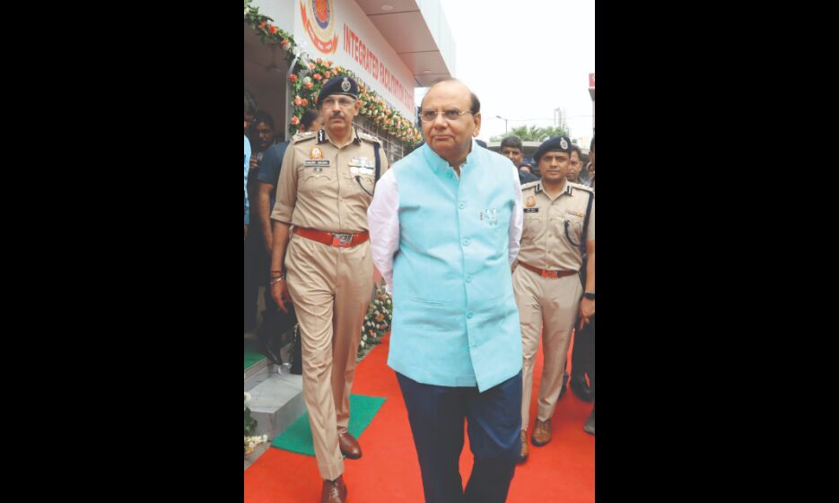 L-G Saxena inspects progress of desilting work in Najafgarh drain L-G Saxena inspects progress of desilting work in Najafgarh drain
