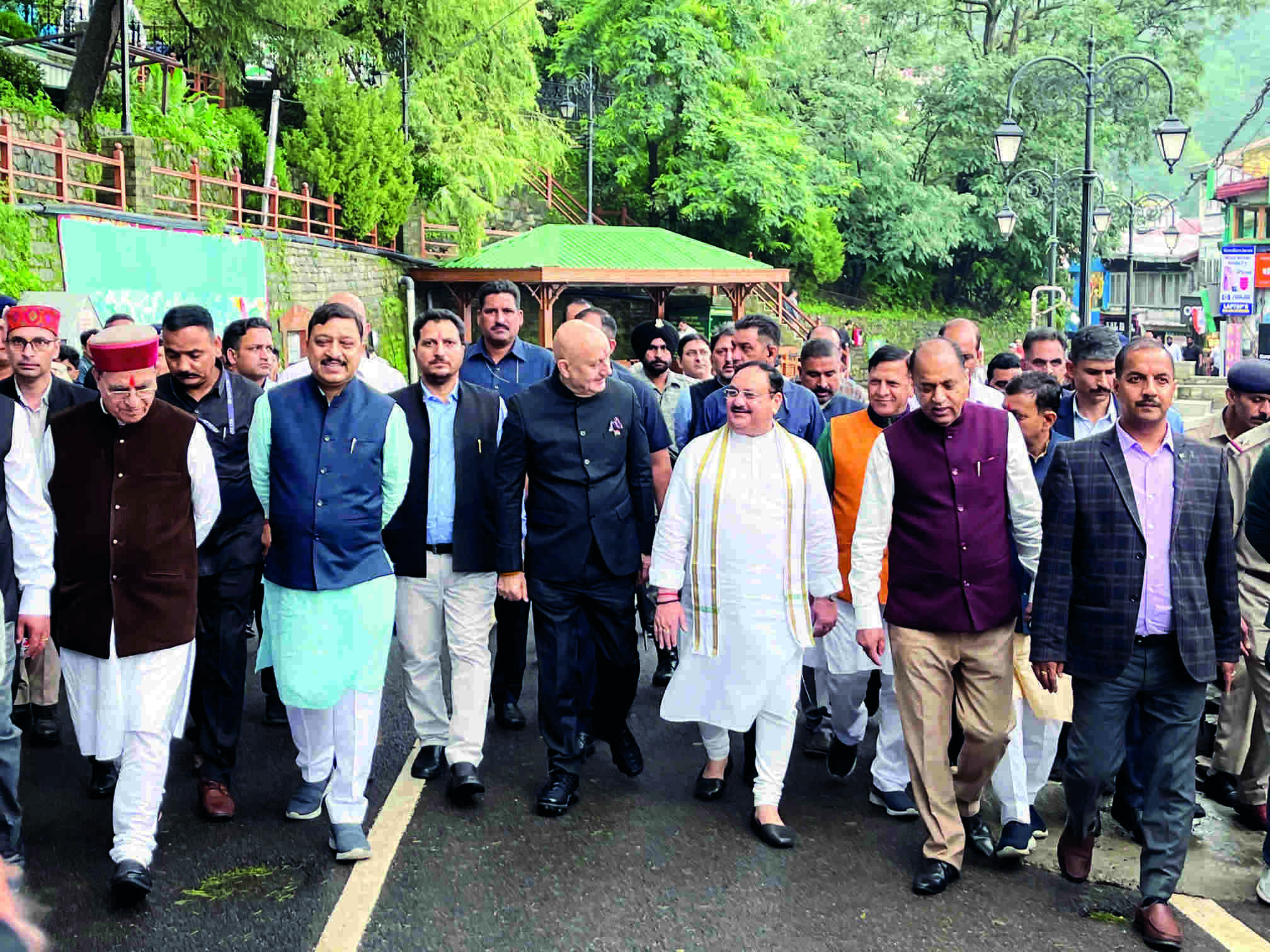 Nadda, Anupam Kher share emotional moments at University alumni meet Nadda, Anupam Kher share emotional moments at University alumni meet