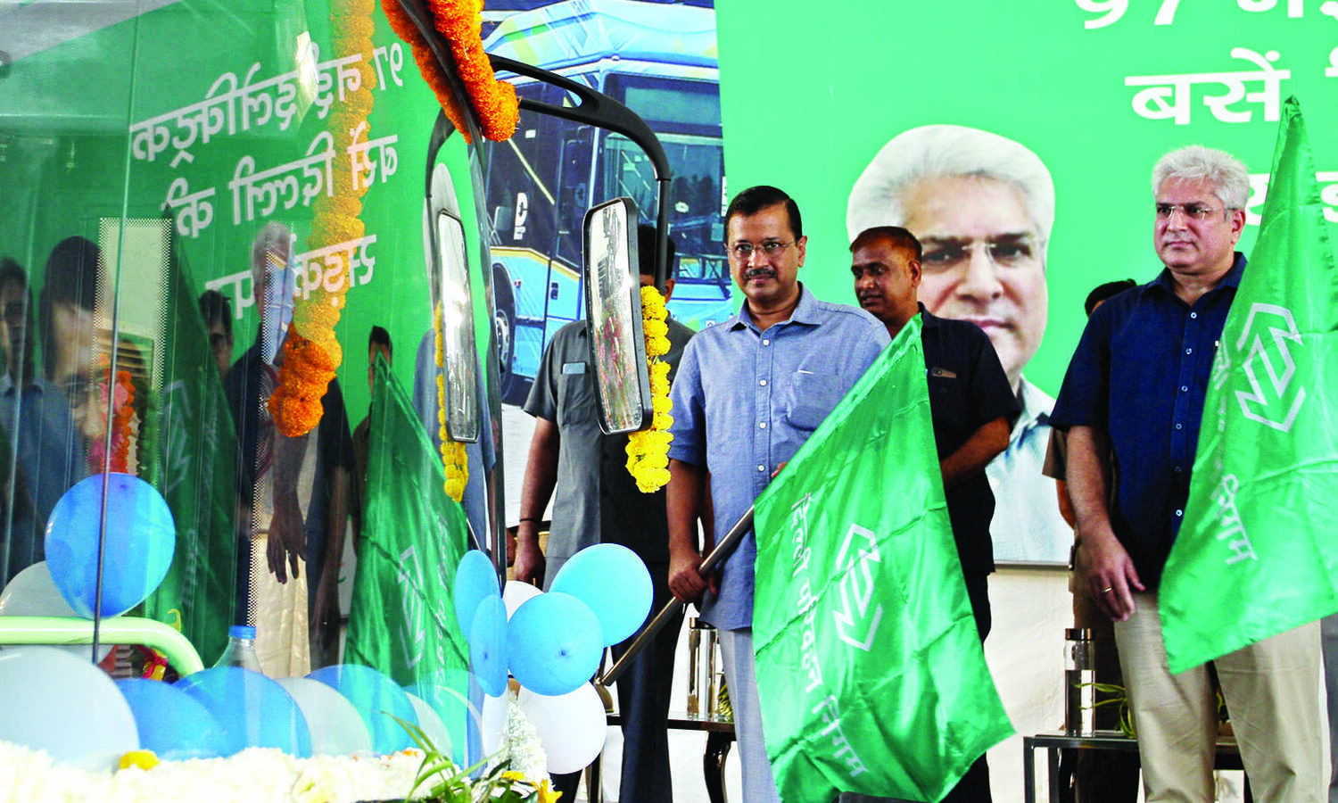 CM Kejriwal flags off 97 e-buses, says 8,000 in pipeline