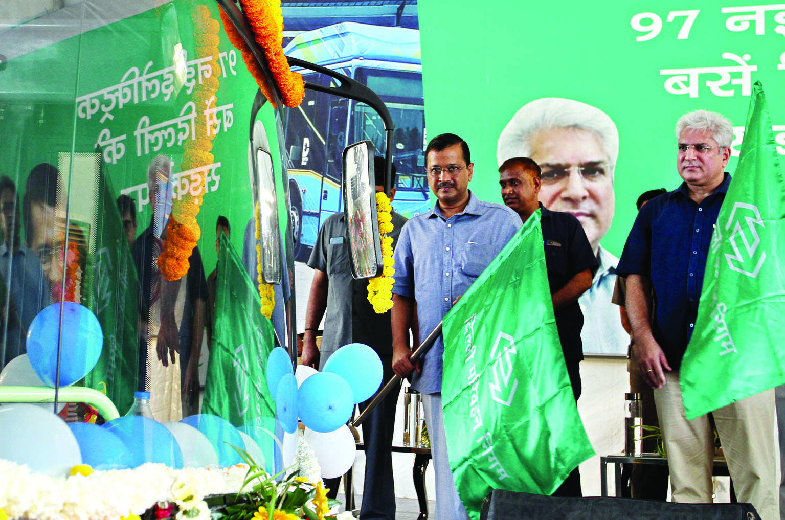 CM Kejriwal flags off 97 e-buses, says 8,000 in pipeline