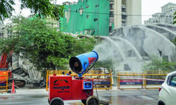 Noida twin towers: 500 workers, 100 tankers for clean up process Noida twin towers: 500 workers, 100 tankers for clean up process