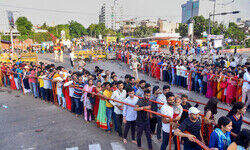 Ganesha festival celebrated at Hubballi Idgah ground amid tight security