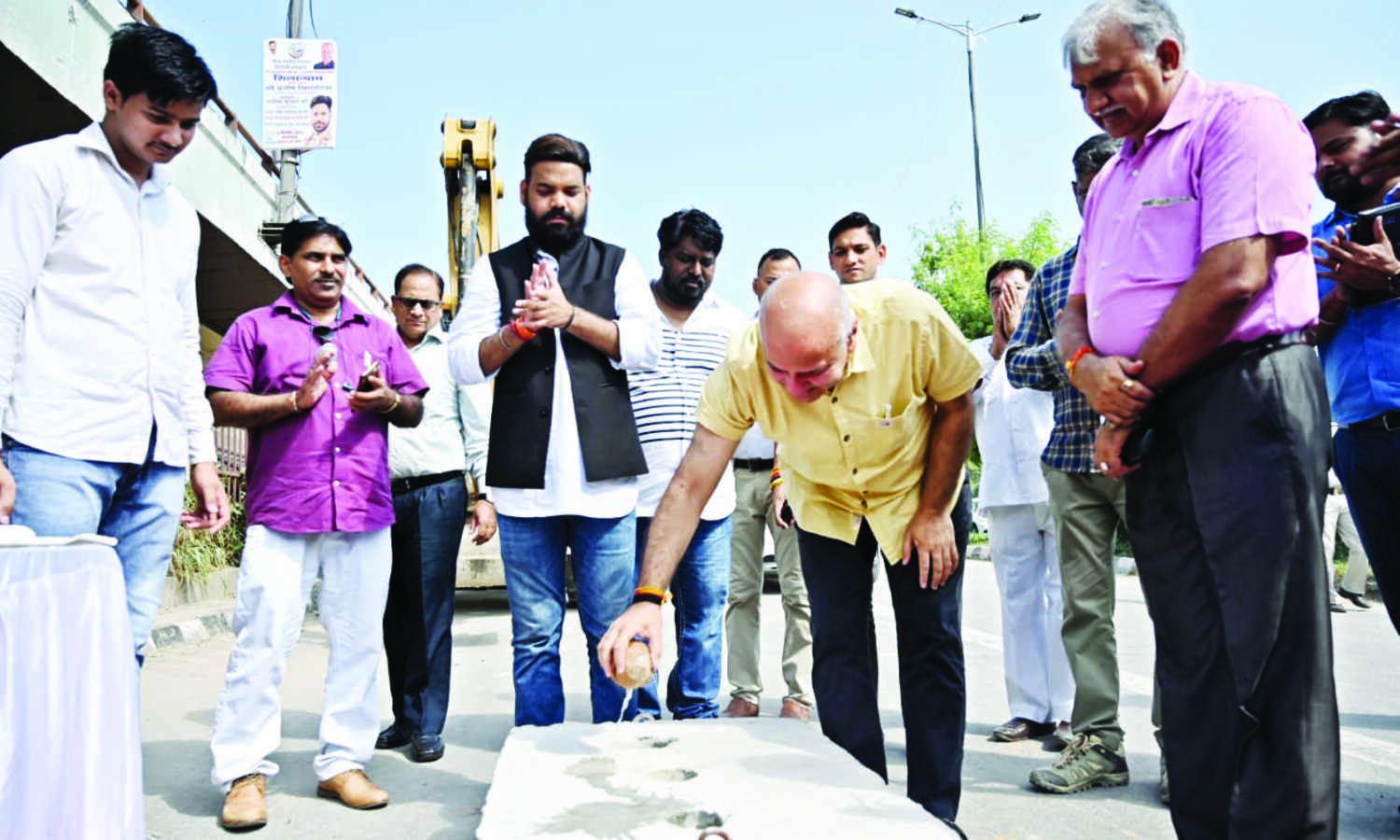 Dy CM lays foundation stone of 3-lane flyover at Sarai Kale Khan