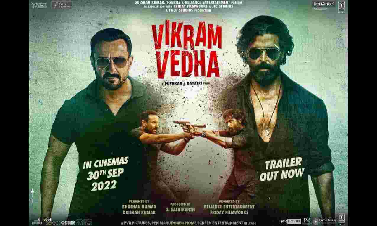 Vikram Vedha trailer - Hrithik Roshan, Saif Ali Khan slug it out in brutal style Vikram Vedha trailer - Hrithik Roshan, Saif Ali Khan slug it out in brutal style