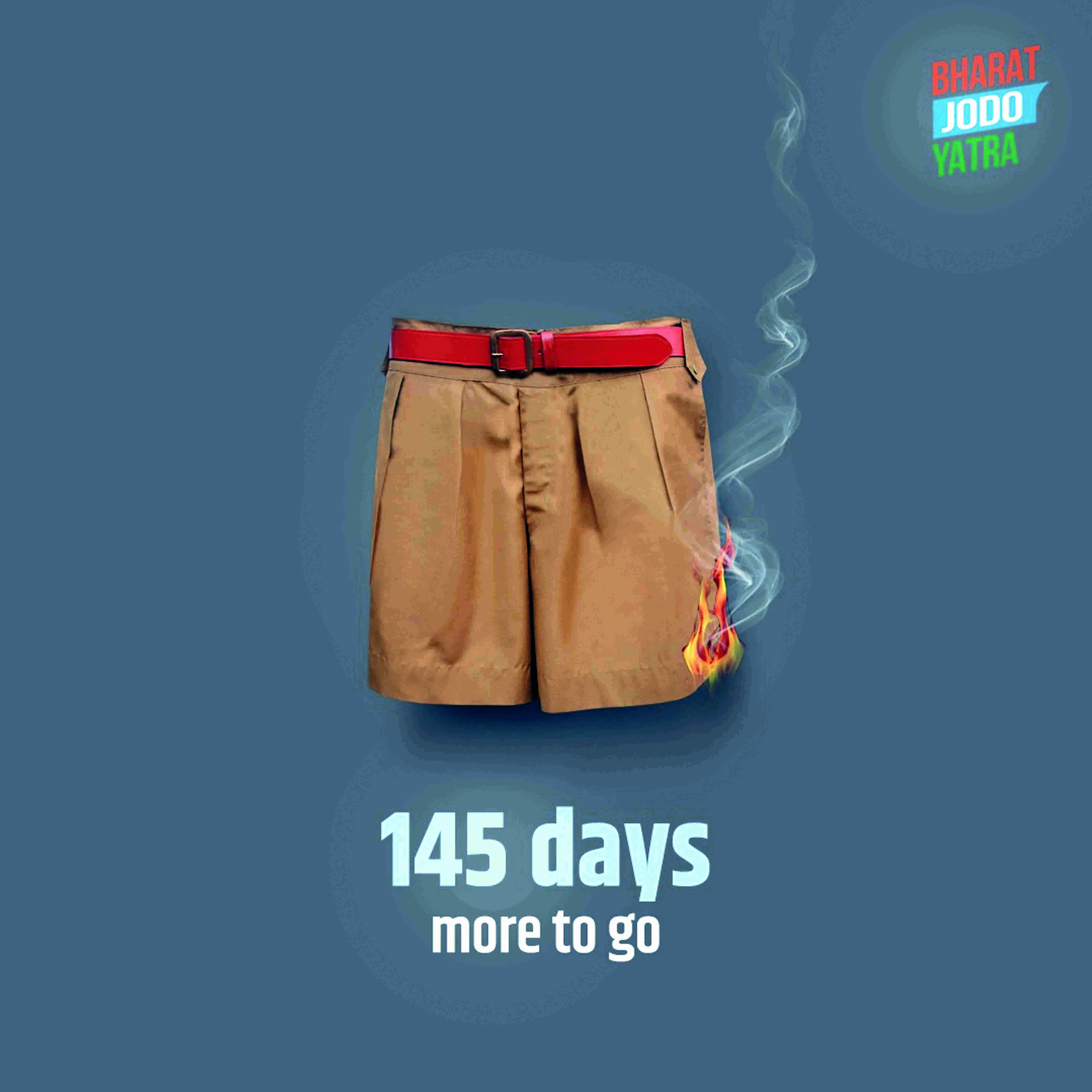 Congress tweets image of khaki shorts on fire; BJP, RSS hit back Congress tweets image of khaki shorts on fire; BJP, RSS hit back