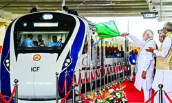 PM Modi flags off Gandhinagar-Mumbai Vande Bharat Express