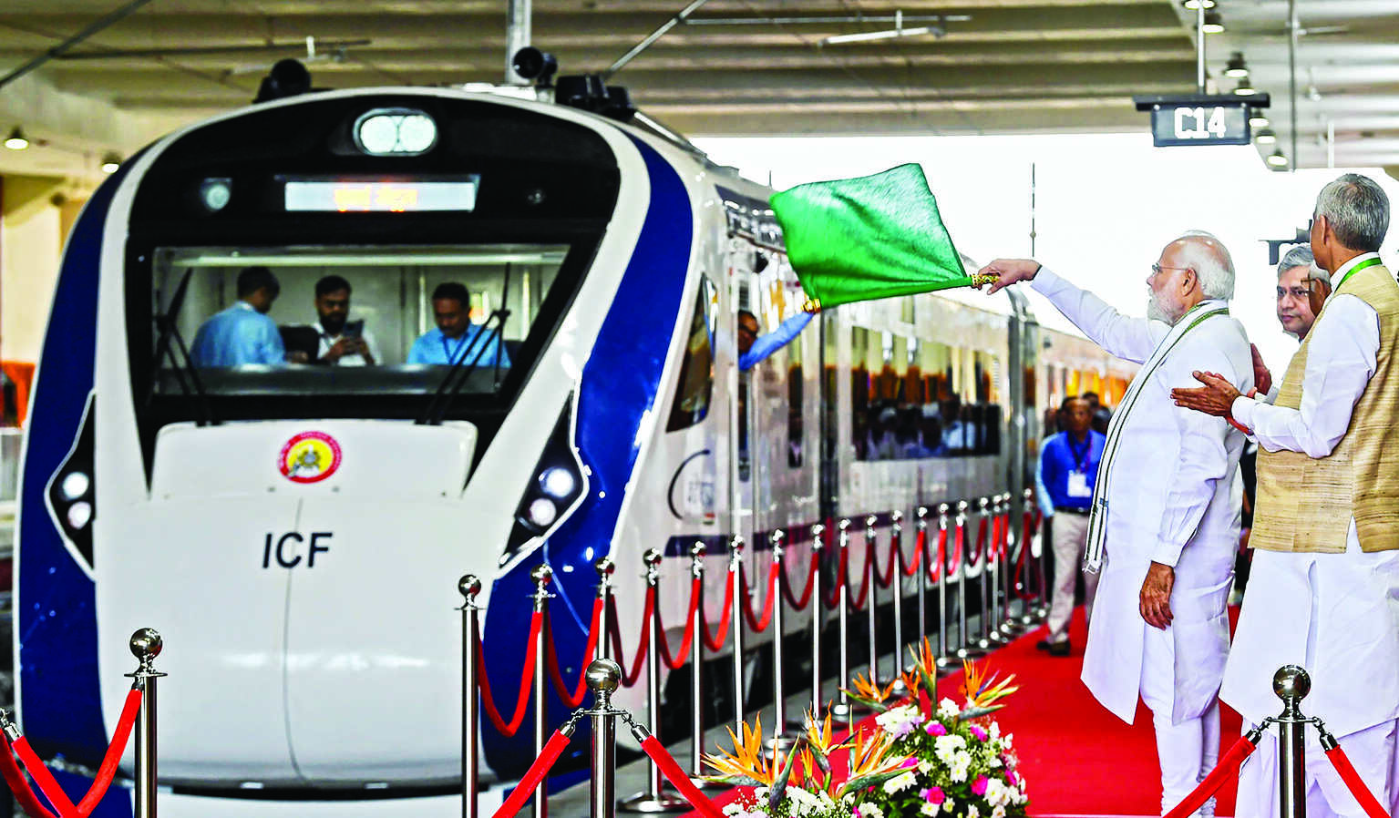 PM Modi flags off Gandhinagar-Mumbai Vande Bharat Express