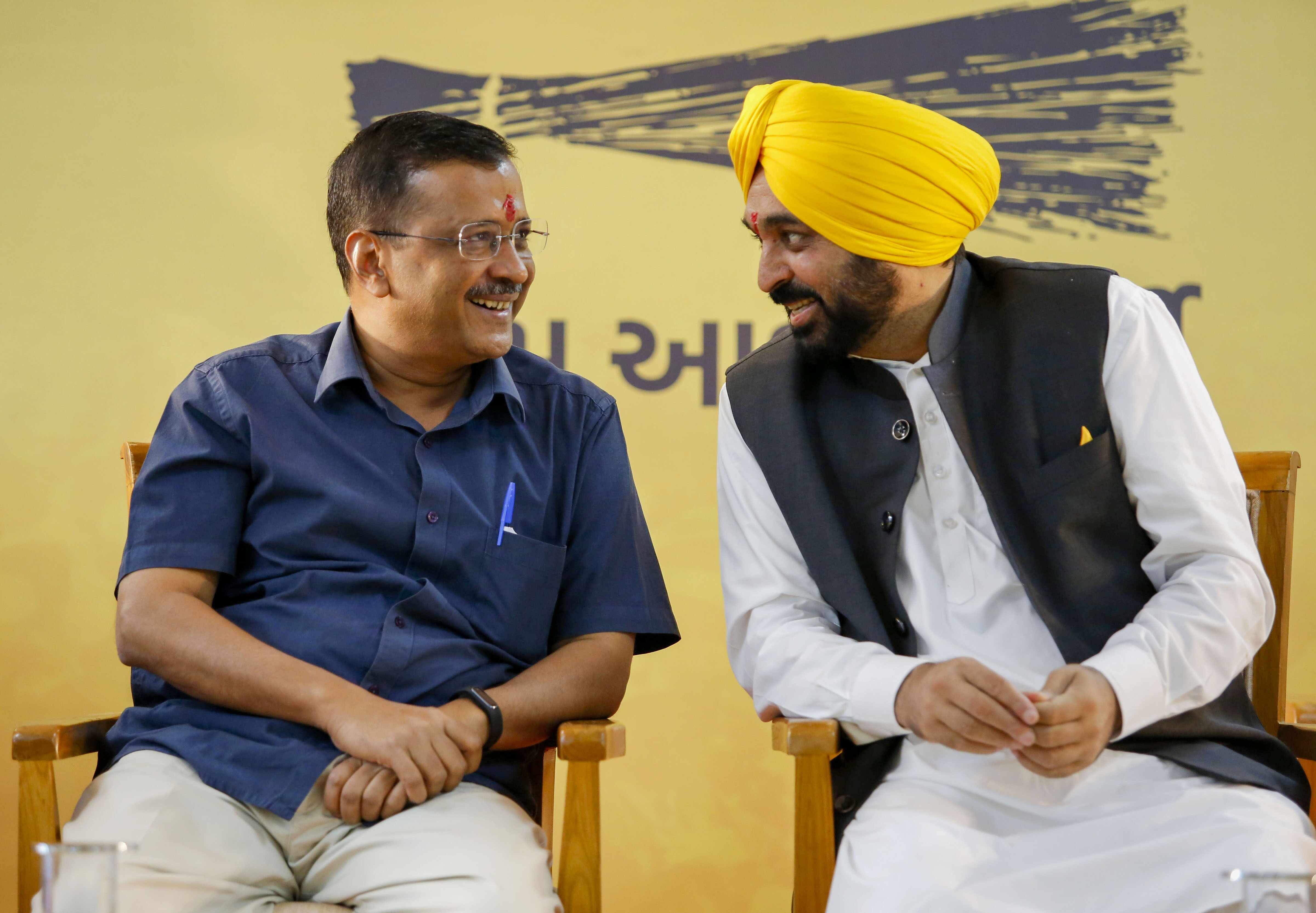 AAPs Arvind Kejriwal, Bhagwant Mann on two-day Gujarat visit from today; to hold public meetings AAPs Arvind Kejriwal, Bhagwant Mann on two-day Gujarat visit from today; to hold public meetings