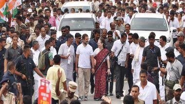 Sonia Gandhi joins Bharat Jodo Yatra in Karnataka