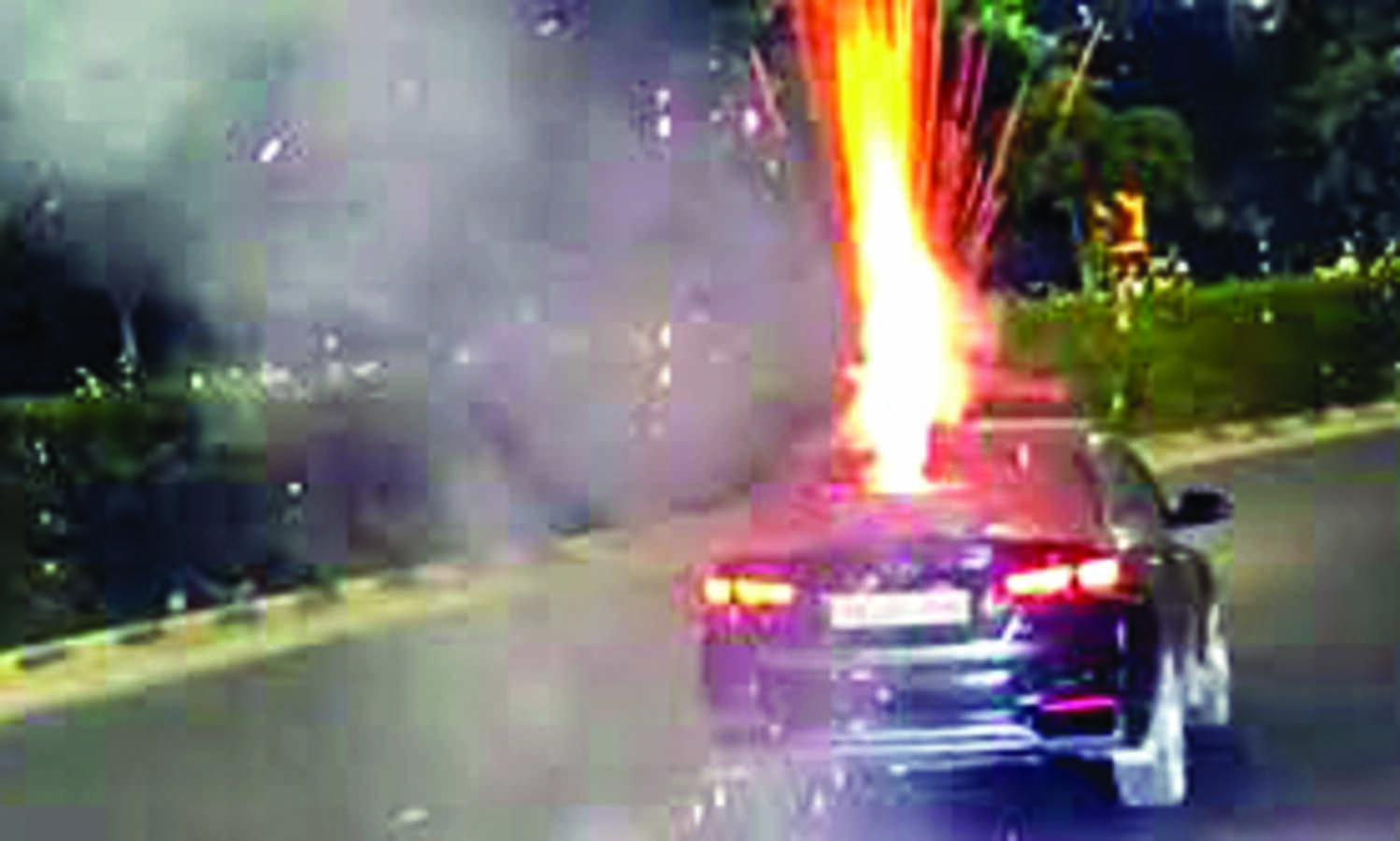 3 held for shooting off crackers from moving car on Ggm road