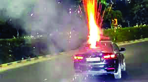 3 held for shooting off crackers from moving car on Ggm road
