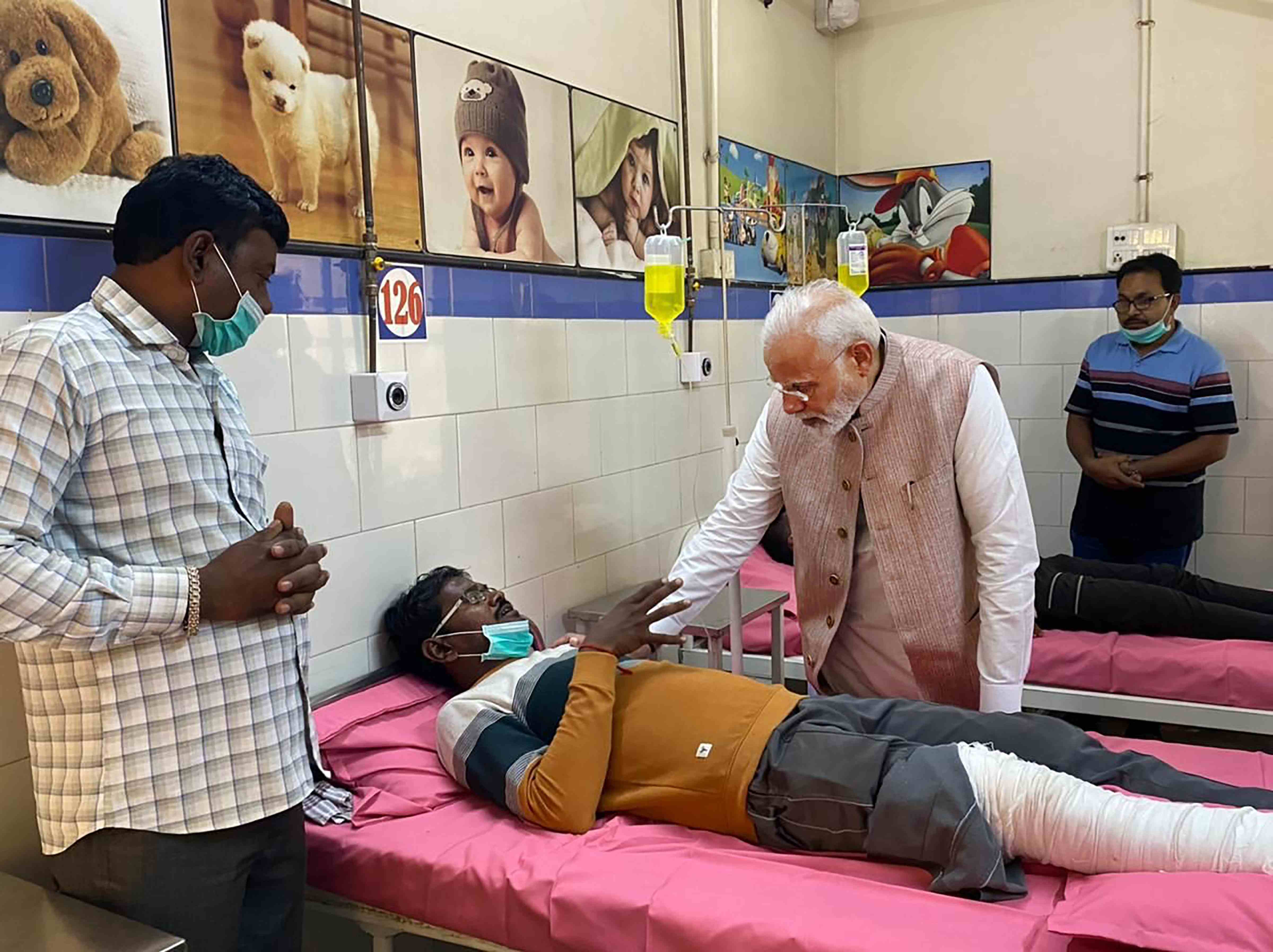 PM Modi visits Morbi bridge collapse site; speaks to survivors, officials