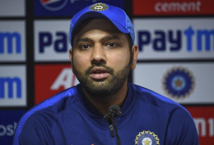 Rohit gets hit on arm during training but survives serious injury Rohit gets hit on arm during training but survives serious injury