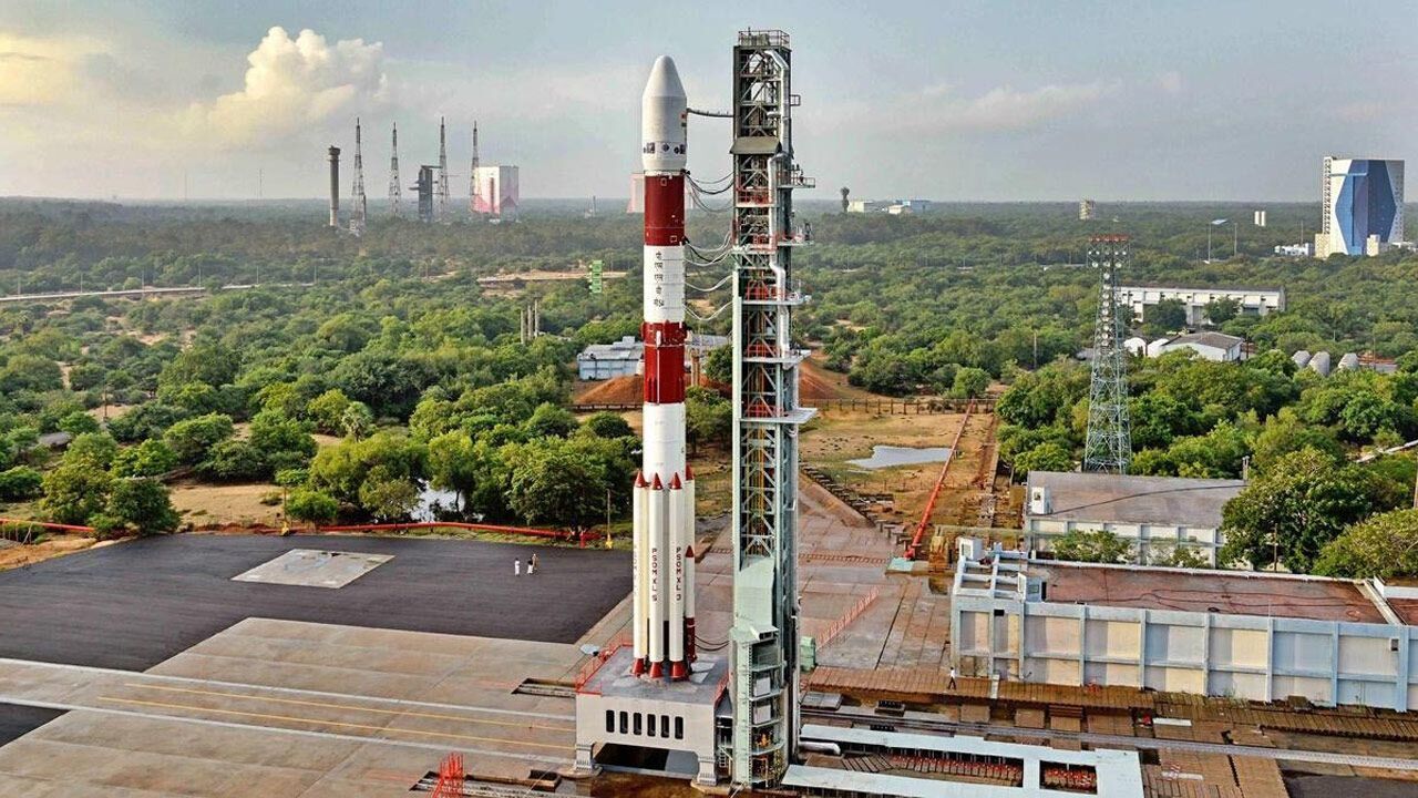 PSLV-C54 carrying earth observation satellite and co-passenger satellites lifts off