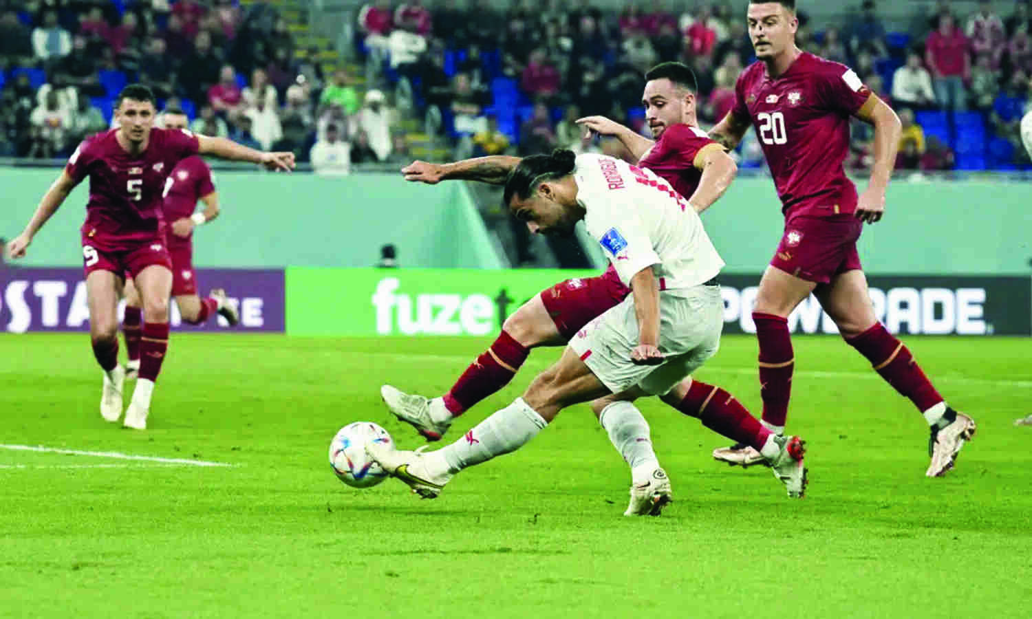 Switzerland advance to last 16   of World Cup, beat Serbia 3-2