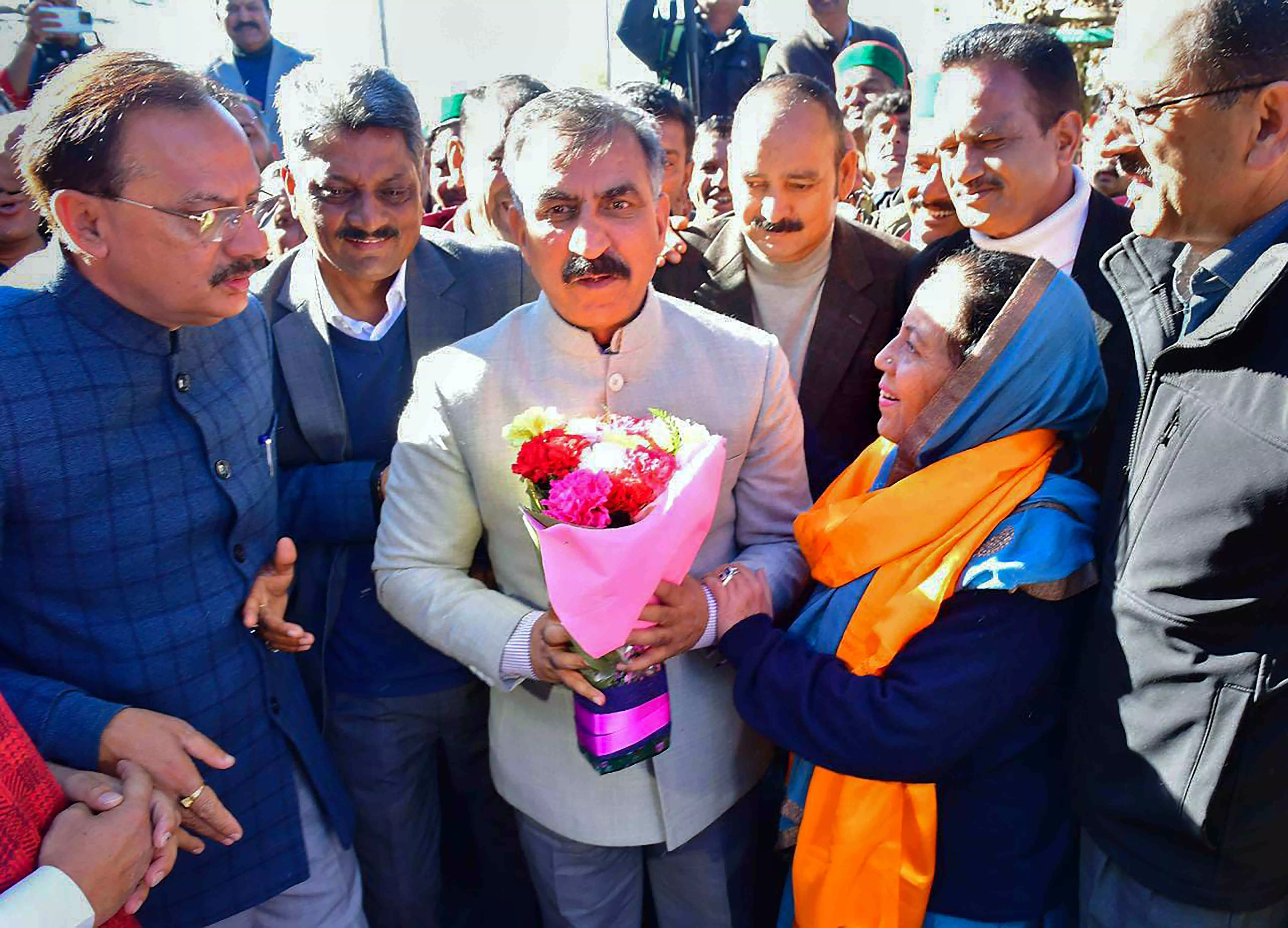 Sukhwinder Sukhu sworn in as Himachals 15th CM; Kharge, Rahul, Priyanka attended ceremony