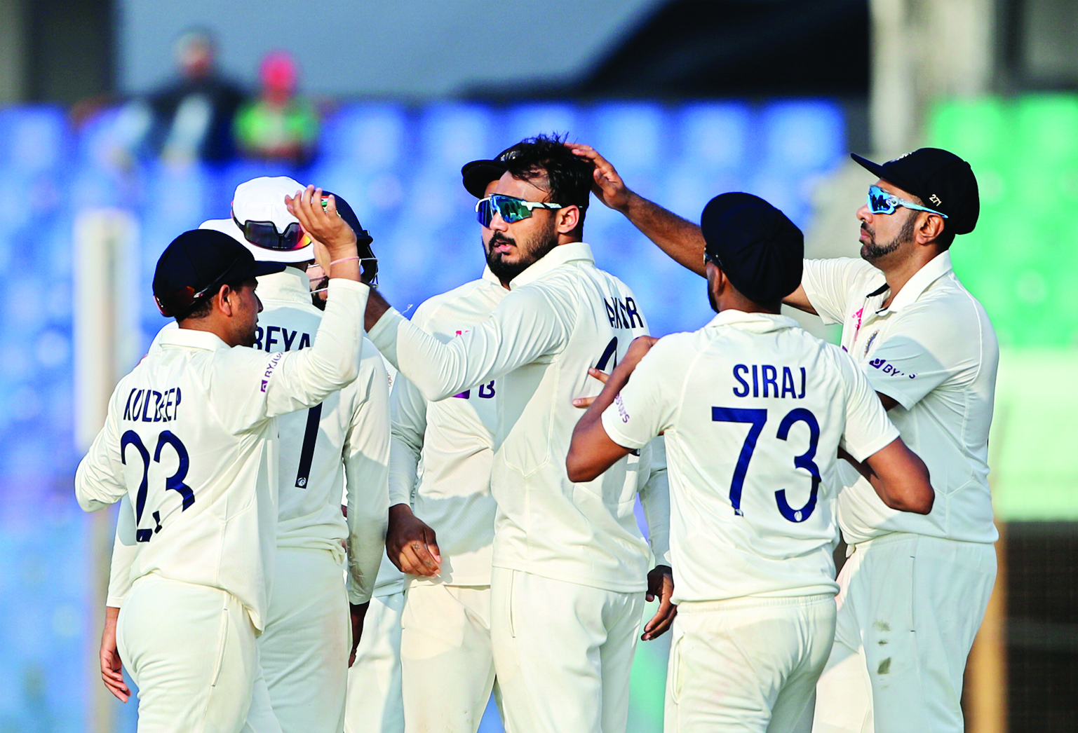 Axar Patel takes India closer towards victory in 1st Test against Bangladesh Axar Patel takes India closer towards victory in 1st Test against Bangladesh
