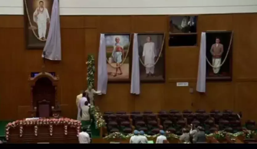 Savarkar Portrait Unveiled Inside Karnataka Assembly, Opposition Stage Protests Outside