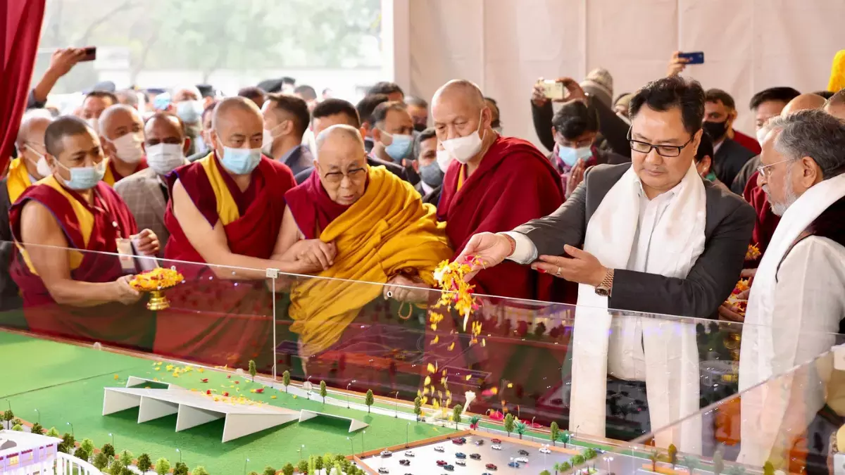 Kiren Rijiju lays foundation of Dalai Lama Centre for Tibetan and Indian Ancient Wisdom