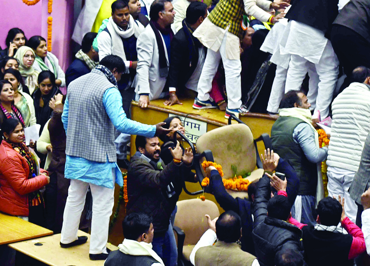 Clash between AAP and BJP members stalls Mayor election Clash between AAP and BJP members stalls Mayor election