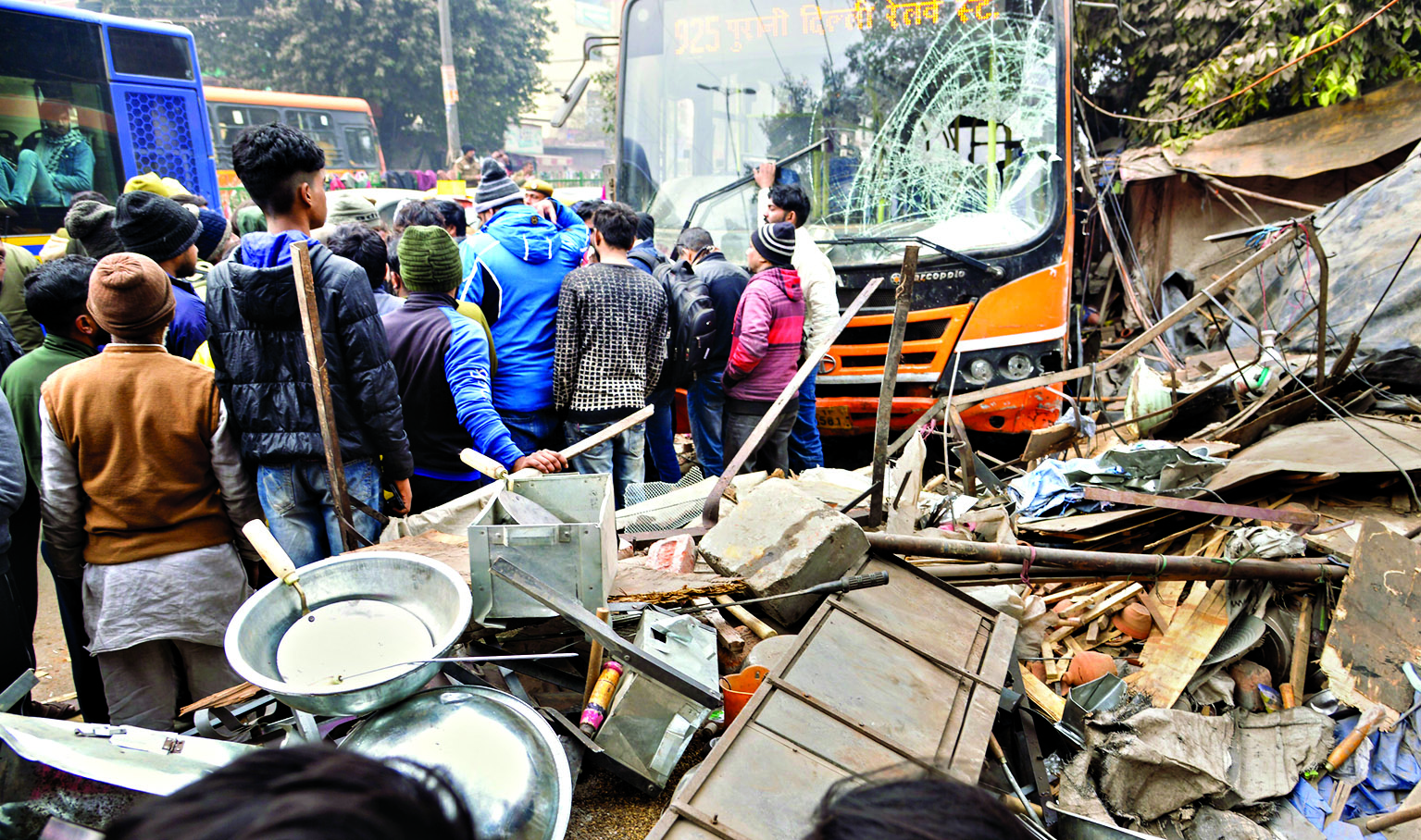 9 injured as bus hits pavement dwellers, driver held